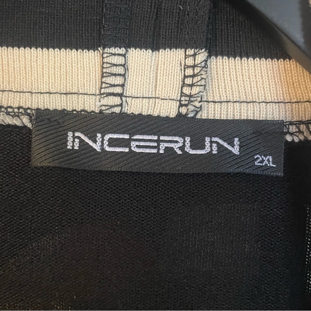 INCERUN Black and White Open Front Cardigan front pockets size 2XL - Picture 4 of 6